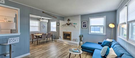 Brigantine Vacation Rental | 2BR | 1BA | 1,000 Sq Ft | Stairs Required