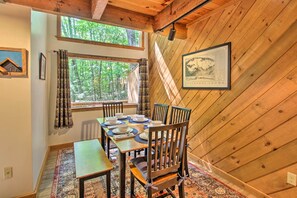 The vacation rental sits just a few miles from North Conway's outlets and town.