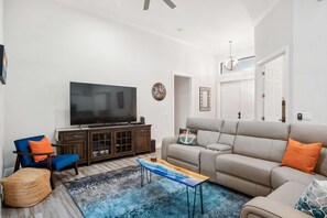 The living room area is equal parts comfortable and beautiful.