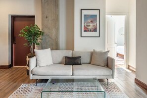 Well-lighted and cozy living area