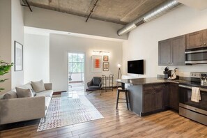 Well-lighted and cozy living area