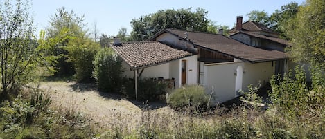 La Grange two private terrance with covered eating areas