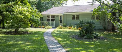 Street view of the house and herb garden