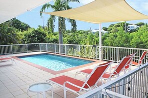 The pool deck offers very good privacy & is covered in sunshine the entire day