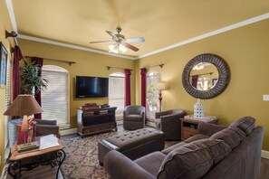 Coconut Cove - Living Area w/ HDTV and Queen Sleeper Sofa