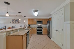Larger than most kitchen with large pantry and new stainless appliances.