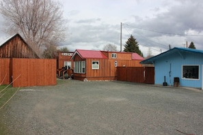 Large parking area shared with Washing Well Laundromat . 