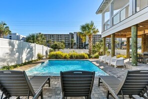 Private pool with plenty of seating