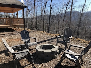 Fire Pit overlooking the Blue Ridge Mountains