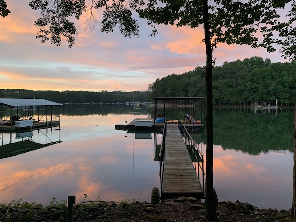 Enjoy beautiful skies on the large dock.