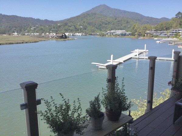 View from deck. The glass panel railing maximizes the view.