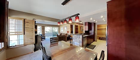 Dining and Work Space In a Cozy Slopeside Home
