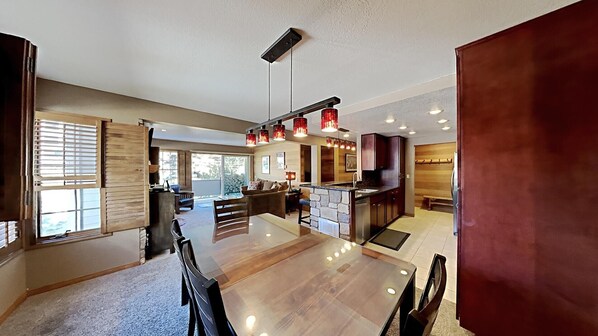 Dining and Work Space In a Cozy Slopeside Home