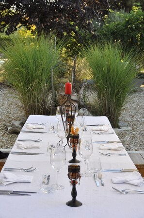 Outdoor banquet area