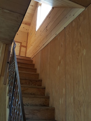 Stairs that take you to the Loft .