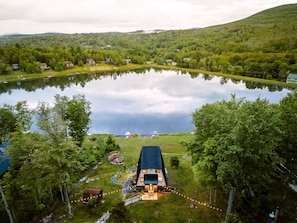 Aerial view of the property.