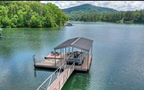 View of dock from porch. Boat not included 