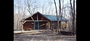 Photo of cabin in wintertime