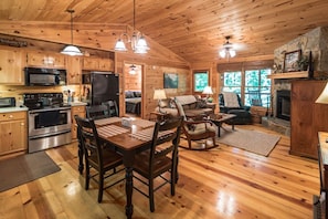 Open living room and kitchen