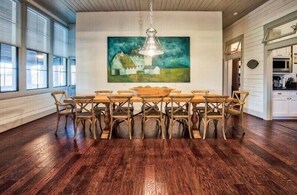 Entertain your guests at the oversized dining table in the Main House.