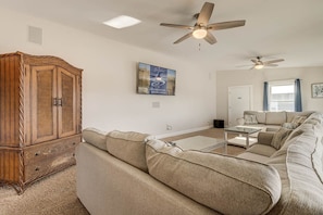 Top-Level Living Room with Deck Access