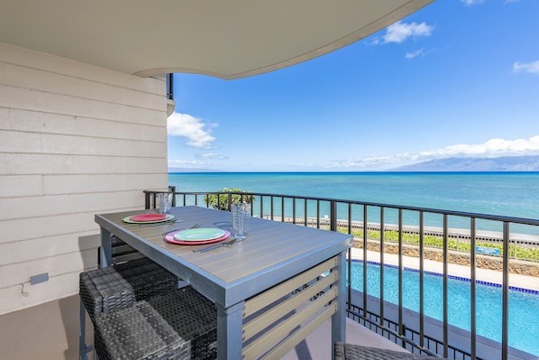 Private lanai with pool and ocean views!