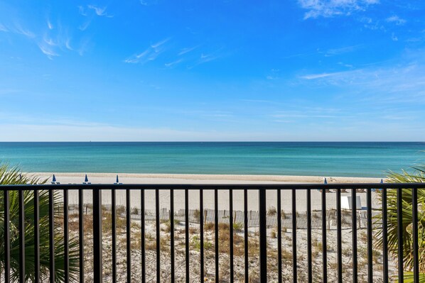 Amazing Beach View from the Balcony!  You just can't get much better than this!