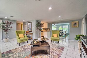 The open layout makes it easy for the whole family to socialize.