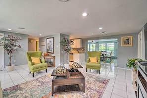 The open layout makes it easy for the whole family to socialize.