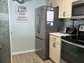 Fridge and Pantry area.