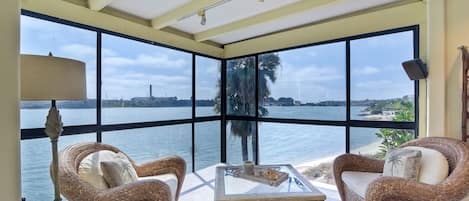 Sit down water and beach views