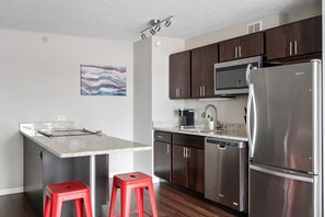 Fully equipped kitchen so you can cook (or not!)