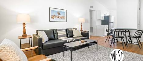 Our spacious living area, with plenty of comfortable seating options.