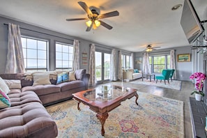 The spacious interior boasts modern decor & furnishings for your comfort.