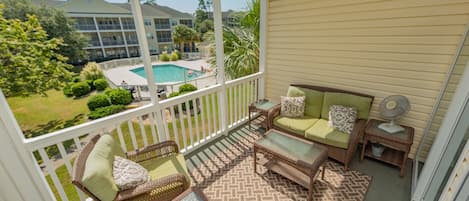 Beautiful pool view on your private porch!