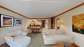 Full Living Room, Dining Area, and Kitchen