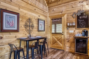 Pet Friendly Sevierville Cabin - Baby Bear Cabin - Dining area and margarita station