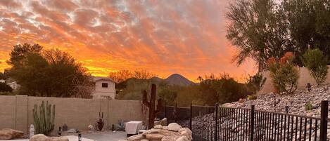 Winter sunset from the back patio.