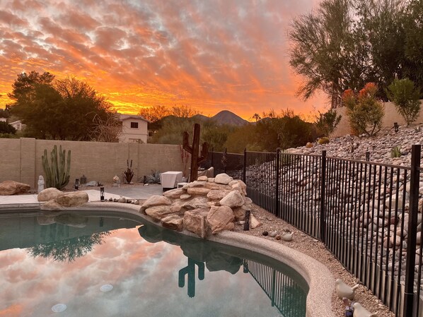 Winter sunset from the back patio.