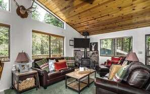 Living room with TV and DVD player