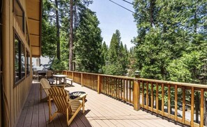 Deck with a view...Weber propane BBQ on deck