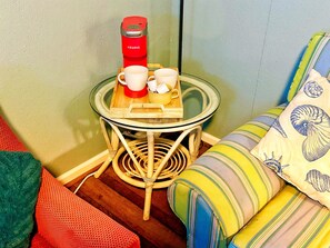 Have a morning cup from the comfort of the King bedroom.