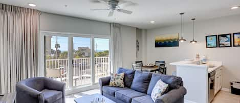 Living Room with Balcony Access looking West