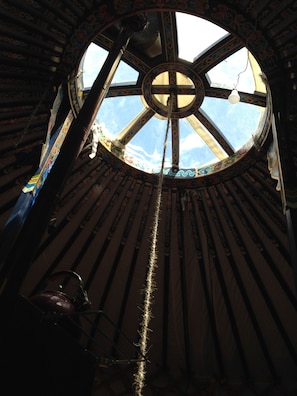 View up through "toono" or dome, which gives awesome night-sky views.