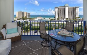 Balcony view of our condo rental in New Smyrna Beach