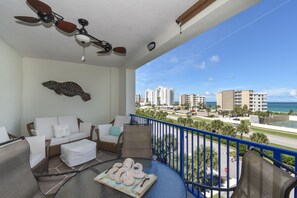 Balcony view of our condo rental in New Smyrna Beach