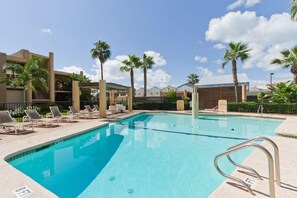 Great pool area with hot tub!