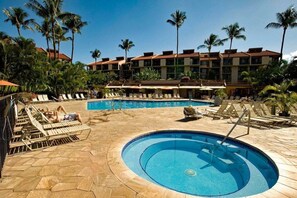 Relax in our hot tub and pool area, a perfect oasis for sunbathing and unwinding.