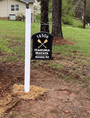 Sign outside the house. 