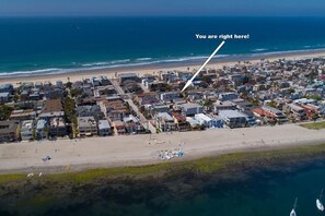 Arrow shows the location of the unit . YES, you are that close to the beach and the bay. 